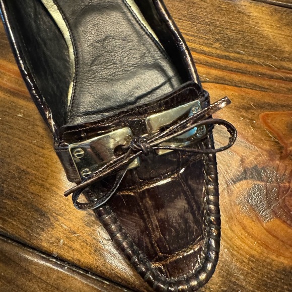 Amalfi by Rangoni Women's Loafers Size 7.5 Brown Embossed Patent Leather - Picture 12 of 12